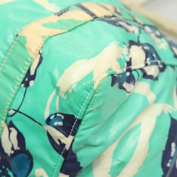 CHANEL Tote Bag Nylon Green Silver CC Auth mr1316 - Picture 3 of 16